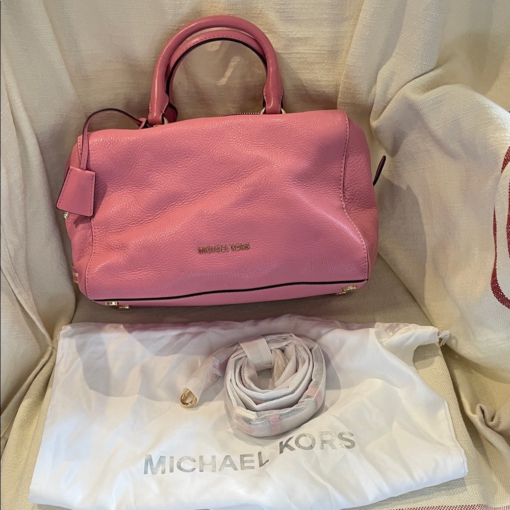 Michael Kors Peony Pink Pebbled Leather Satchel